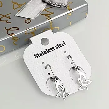 Náušnice Dámské ocelové náušnice - francouzský háček - motýl