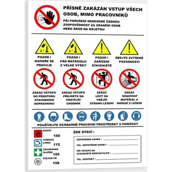 Značení Banner - Práce s lešením bezpečnostní banner 650 x 1000 mm tl. 1 mm - Kód: 04631