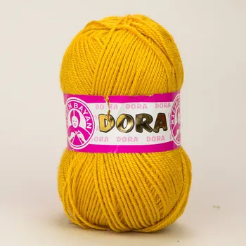 Příze Pletací příze Madame Tricote paris DORA 102 hořčicová, klasická, 100g/250m