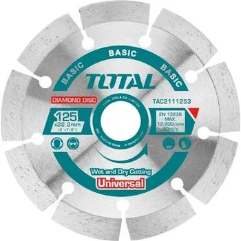 Řezný kotouč Kotouč diamantový řezný, segmenový, suché i mokré řezání TOTAL TAC2112303