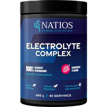 Natios Electrolyte Complex- citron/malina, 600 g Příchutě: Malina