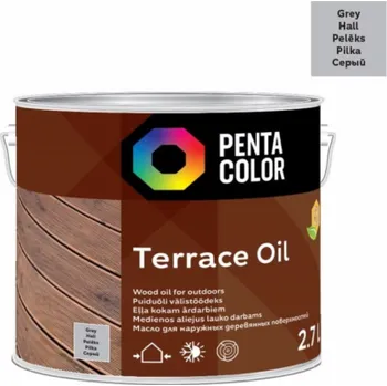 barva a nátěr na dřevo OLEJ NA TERASY S TUNGU "TERASOVÝ OLEJ" (ŠEDÝ; 2,7 l)