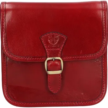 Kabelka Dámská crossbody kožená kabelka Italia Jitka - červená