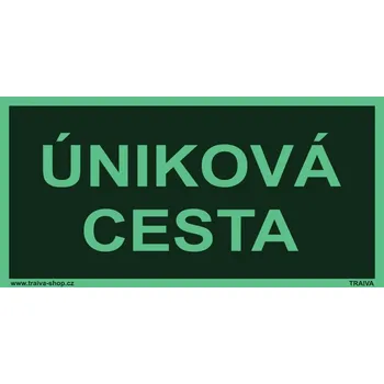Značení Úniková cesta Samolepka 200 x 100 mm tl. 0.4 mm - fotoluminiscenční - Kód: 08956