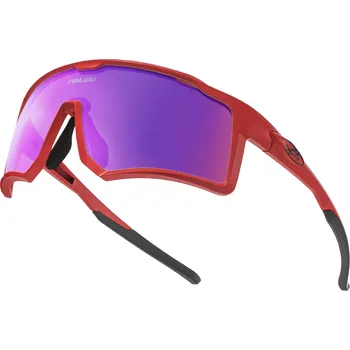 Sluneční brýle Sportovní brýle PUNLUXU barva: Červená, Barva skel: Fialová