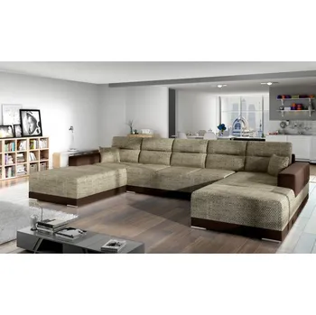 Sedací souprava Rozkládací rohová sedačka KARLOS U cappucino / hnědá