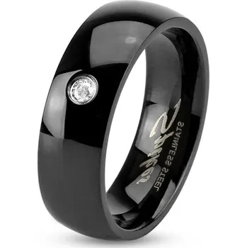 Prsten Šperky4U Černý ocelový prsten šíře 6 mm - velikost 49 - OPR1299-6-Zr-49