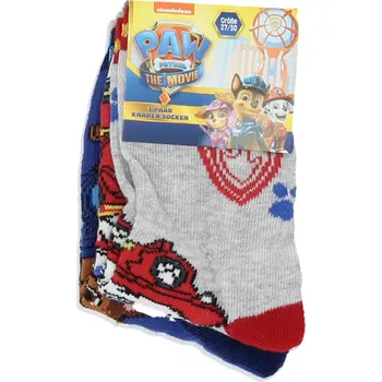 Chlapecké ponožky Tlapková Patrola The Movie - 3-pack, vel. 23-26