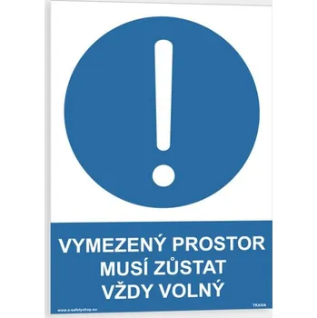 Vymezený prostor musí zůstat vždy volný Plast 210 x 297 mm (A4) tl. 0.5 mm - Kód: 00294