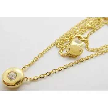 Řetízek Klenoty Budín Dámský zlatý náhrdelník ze žlutého zlata se zirkonem 585/1,97gr 45cm HK4045 (Klenoty Budín Dámský zlatý náhrdelník ze žlutého zlata se zirkonem 585/1,97gr 45cm HK4045)