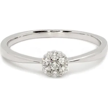 Prsten Prsten z bílého zlata s diamanty 49848