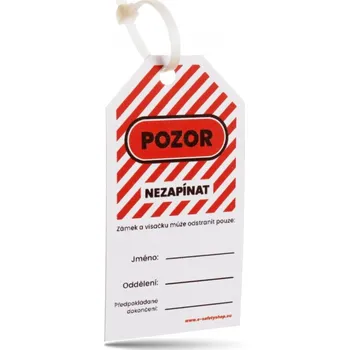 Značení Bezpečnostní štítek pro systém Lockout - Tagout, 5 x 9 cm Bezpečnostní štítek pro systém Lockout - Tagout, 5 x 9 cm, Kód: 26650