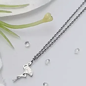 Řetízek Dámský ocelový řetízek - plameňák