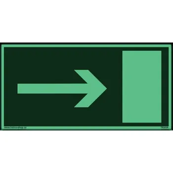 Únikový východ (oboustranné použití) Plast 300 x 150 mm tl. 1.1 mm - fotoluminiscenční - Kód: 10150