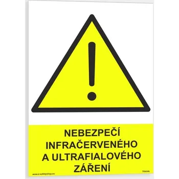 Nebezpečí infračerveného a ultrafialového zaření Plast 148 x 210 mm (A5) tl. 0.5 mm - Kód: 14007