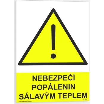 Nebezpečí popálení sálavým teplem Samolepka 210 x 297 mm (A4) tl. 0.1 mm - Kód: 06124