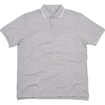 Pánské tričko Mantis Pánská polokošile z organické bavlny P191 Heather Grey Melange-White M