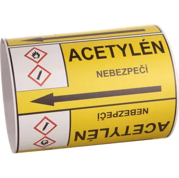 Lepicí páska Páska na značení potrubí Signus M25 - ACETYLÉN Samolepka 80 x 62 mm, délka 1,5 m, Kód: 25776