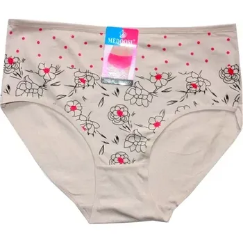 Dámské kalhotky do pasu potiskem 6877 krémové
