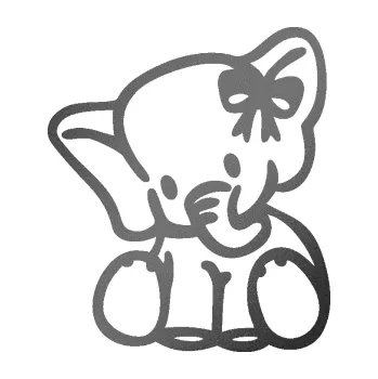 Samolepící dekorace Slon 033 levá slůně s mašlí (41 - grafitová metalíza) SAMOLEPKA NA AUTO, NÁLEPKA, FÓLIE, POLEP, TUNING, VLASTNÍ TEXT, TISK, AUTOSAMOLEPKY.cz, POLEPY, OBRÁZEK, LOGO, 3D STICKERS