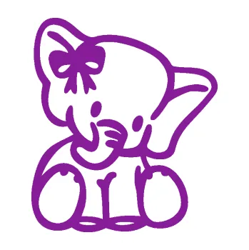 Samolepící dekorace Slon 033 pravá slůně s mašlí (14 - fialová) SAMOLEPKA NA AUTO, NÁLEPKA, FÓLIE, POLEP, TUNING, VLASTNÍ TEXT, TISK, AUTOSAMOLEPKY.cz, POLEPY, OBRÁZEK, LOGO, 3D STICKERS