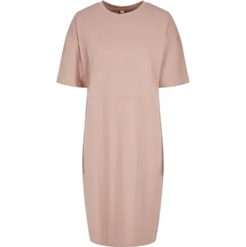 Dámské šaty Build your Brand Organic Oversized Slit Tee Dress Dusk Rose