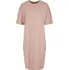 Dámské šaty Build your Brand Organic Oversized Slit Tee Dress Dusk Rose