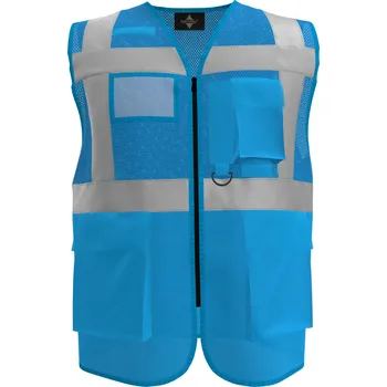 reflexní vesta Korntex Athens Multifunkční reflexní síťovaná vesta KX808 Sky Blue L