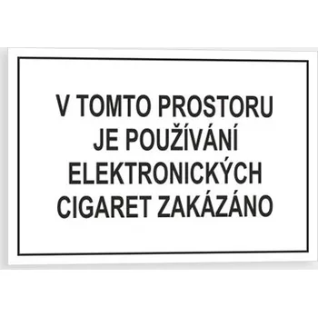 V tomto prostoru je používání el. cigaret zakázáno Samolepka 210 x 148 mm (A5) tl. 0.1 mm - Kód: 14842