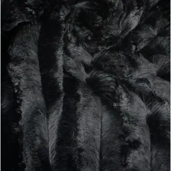 L3372 Imitace kožešiny - Černá, pruhy