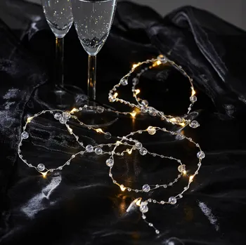 Vánoce POLAR 728-35 Vánoční nano řetěz s časovačem DEW DROP, 20xLED, 1,2W, 1,9m, 3xAA, čiré kuličky