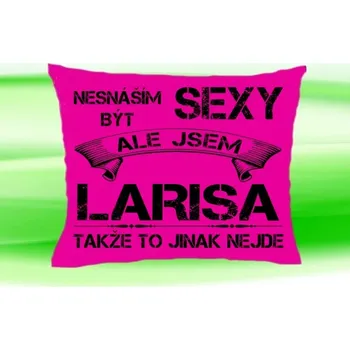Dekorativní polštářek Polštář se jménem LARISA (polštářek nesnáším být sexy ale jsem ???)