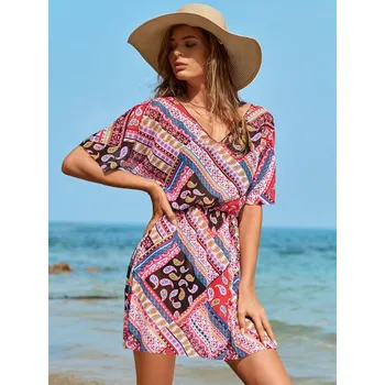 Dámské šaty Plážové barevné šaty Velikostní tabulka: L