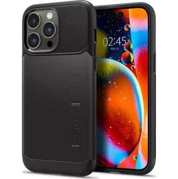 Telefonní příslušenství Odolné silikonové pouzdro SPIGEN Slim Armor na mobil Apple iPhone 14 Pro Černé se stojánkem (Silikonový kryt či obal SPIGEN Slim Armor na mobilní telefon Apple iPhone 14 Pro černé)