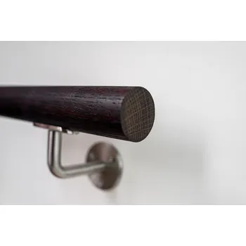 Zábradlí Hahn Holz Dubové madlo kulaté Ø42 mm - odstín Palisandr/Palisander 10908 Délka madla: 1000mm, Zakončení madla: Polokulaté