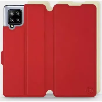 Pouzdro na mobilní telefon Knížkové flip pouzdro Mobiwear Soft Touch - Samsung Galaxy A42 5G - S_DRT - červené - bílé (Flipové knížkové vyklápěcí pouzdro Mobiwear Soft Touch na mobilní telefon Samsung Galaxy A42 5G - S_DRT - červené - bílé)