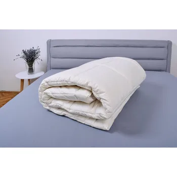 přikrývka Celoroční přikrývka z ovčí vlny StříbroAktiv smetanová - 240x220 cm partnerská , Smetanová sypkovina StříbroAktiv