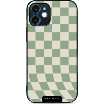 Pouzdro na mobilní telefon Lesklý kryt Mobiwear Glossy - Apple iPhone 12 - GA58G Zelená a béžová šachovnice (Prémiové lesklé pouzdro, obal, kryt Mobiwear Glossy na mobil Apple iPhone 12 - GA58G Zelená a béžová šachovnice, materiál Plast + TPU silikon - krytí po všech stranách,)