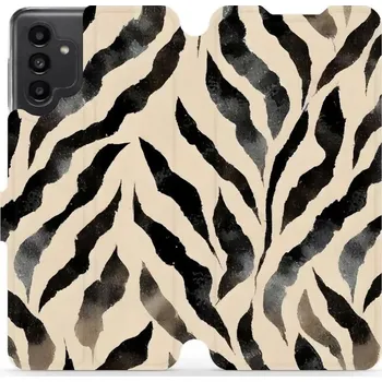 Pouzdro na mobilní telefon Flipové pouzdro Mobiwear - Samsung Galaxy A13 5G / A04s - VA53S Zebří (Knížkové flip pouzdro, obal, kryt na mobil Samsung Galaxy A13 5G / A04s - VA53S Zebří, materiál Umělá kůže + TPU - ochrana 360°, stojánek, silikonová vanička, magnetické zavírání)
