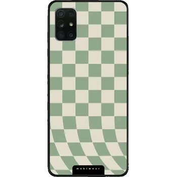 Pouzdro na mobilní telefon Lesklý kryt Mobiwear Glossy - Samsung Galaxy A71 - GA58G Zelená a béžová šachovnice (Prémiové lesklé pouzdro, obal, kryt Mobiwear Glossy na mobil Samsung Galaxy A71 - GA58G Zelená a béžová šachovnice, materiál Plast + TPU silikon - krytí po všech stranách