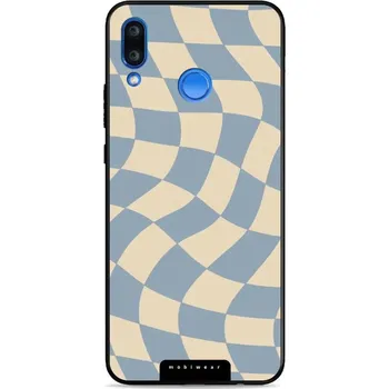 Pouzdro na mobilní telefon Lesklý kryt Mobiwear Glossy - Huawei Nova 3 - GA59G Modrá a béžová šachovnice (Prémiové lesklé pouzdro, obal, kryt Mobiwear Glossy na mobil Huawei Nova 3 - GA59G Modrá a béžová šachovnice, materiál Plast + TPU silikon - krytí po všech stranách,)