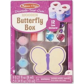 Dřevěná hračka Melissa &amp; Doug Melissa &amp; Doug - Dřevěná krabička k vymalování - Motýl
