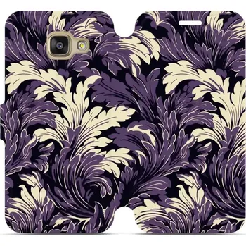 Pouzdro na mobilní telefon Flipové pouzdro Mobiwear - Samsung Galaxy A3 2016 - VA46S Fialové rostliny (Knížkové flip pouzdro, obal, kryt na mobil Samsung Galaxy A3 2016 - VA46S Fialové rostliny, materiál Umělá kůže + TPU - ochrana 360°, stojánek, silikonová vanička, magnetické)