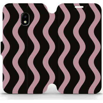 Pouzdro na mobilní telefon Flipové pouzdro Mobiwear - Samsung Galaxy J3 2017 - VA54S Fialové vlnky (Knížkové flip pouzdro, obal, kryt na mobil Samsung Galaxy J3 2017 - VA54S Fialové vlnky, materiál Umělá kůže + TPU - ochrana 360°, stojánek, silikonová vanička, magnetické zavírání)