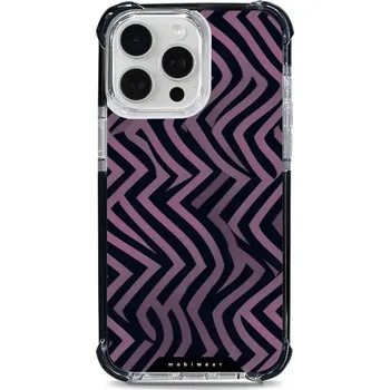 Pouzdro na mobilní telefon Odolný obal Mobiwear MagSafe Elite Bumper - Apple iPhone 15 Pro Max - DA55D Fialové klikyháky (Odolný kryt, pouzdro, obal Mobiwear Elite Bumper na mobil Apple iPhone 15 Pro Max - DA55D Fialové klikyháky, materiál Plast + TPU silikon + kov - zesílená ochra