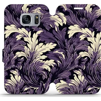 Pouzdro na mobilní telefon Flipové pouzdro Mobiwear - Samsung Galaxy S7 Edge - VA46S Fialové rostliny (Knížkové flip pouzdro, obal, kryt na mobil Samsung Galaxy S7 Edge - VA46S Fialové rostliny, materiál Umělá kůže + TPU - ochrana 360°, stojánek, silikonová vanička, magnetické)