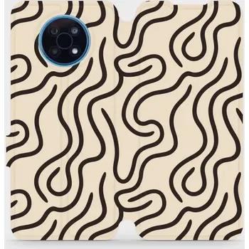 Pouzdro na mobilní telefon Flipové pouzdro Mobiwear - Nokia G50 5G - VA60S Linky (Knížkové flip pouzdro, obal, kryt na mobil Nokia G50 5G - VA60S Linky, materiál Umělá kůže + TPU - ochrana 360°, stojánek, silikonová vanička, magnetické zavírání)