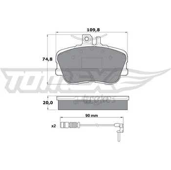 Brzdová destička Sada brzdových destiček, kotoučová brzda TOMEX Brakes TX 11-461