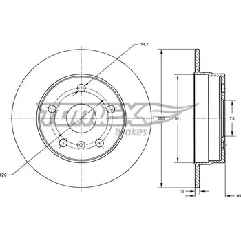 Brzdový kotouč Brzdový kotouč TOMEX Brakes TX 74-00