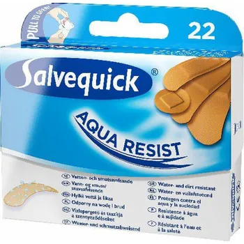 Náplast Voděodolné náplasti Salvequick Aqua Resist 1 balení-22 ks